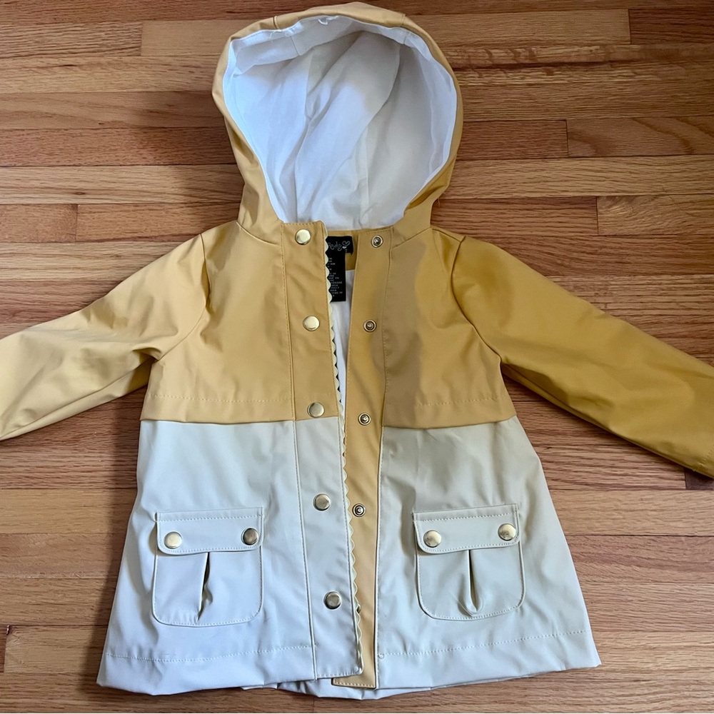 Cynthia Rowley Kid Yellow and Cream Raincoat (18 months)